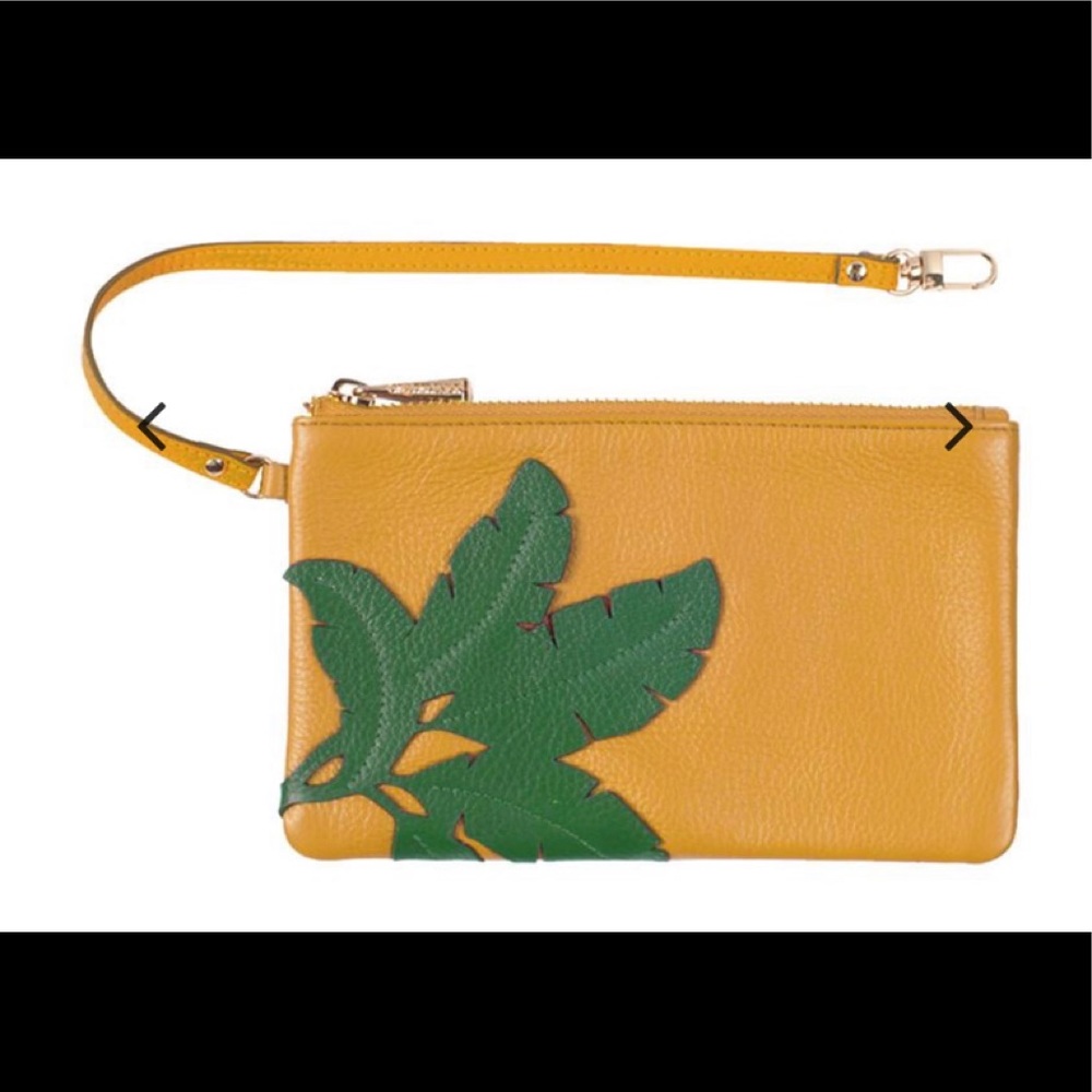 NWT Ora Delphine palm leaves pouch